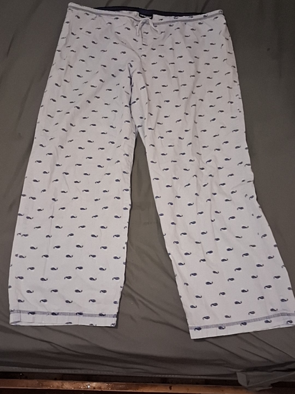 Joe Boxer White Pajama Pants with Navy Whale Print